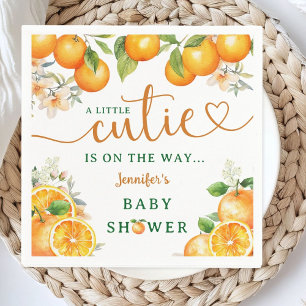 Little Cutie Orange Citrus Baby Shower  Napkin