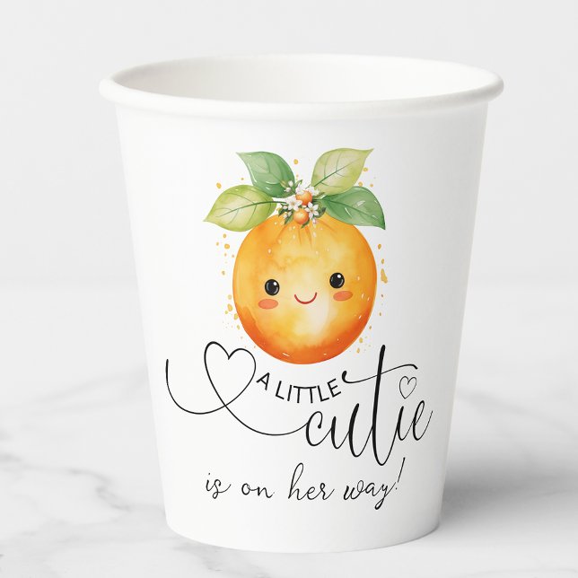 Little Cutie Orange Citrus Baby Shower Paper Cups (Creator Uploaded)