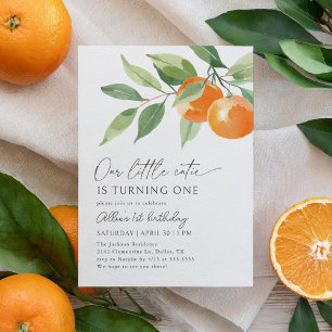 Little Cutie Orange Citrus Birthday Invitation