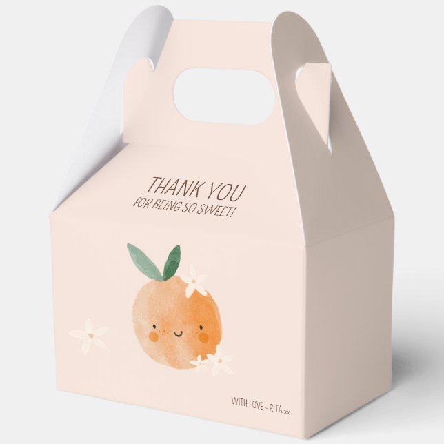 Little Cutie Orange Citrus Botanical Baby Shower Favour Box (Back)