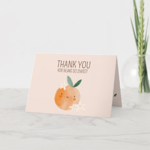 Little Cutie Orange Citrus Botanical Baby Shower Thank You Card