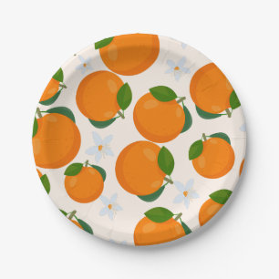 Little Cutie Orange Citrus Paper Plates