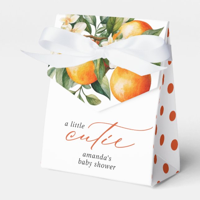 Little Cutie Orange Clementine Baby Shower Favour Favour Box (Front Side)