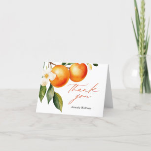 Little Cutie Orange Clementine Baby Shower Thank You Card