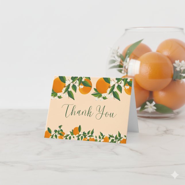 Little Cutie Orange Clementine Baby Shower Thank You Card (Creator Uploaded)