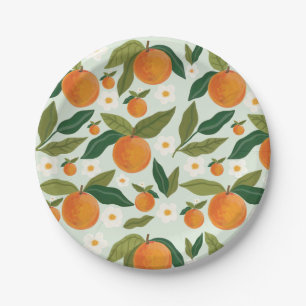 Little Cutie Orange First Birthday Paper Plate