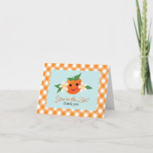 Little Cutie Orange Folded Thank You Card