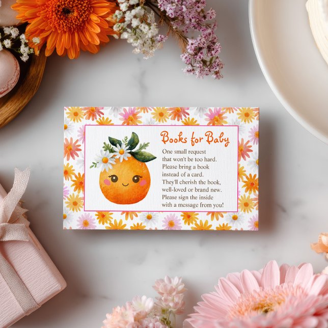 Little Cutie Orange Fruit Floral Books for Baby  Enclosure Card (Creator Uploaded)