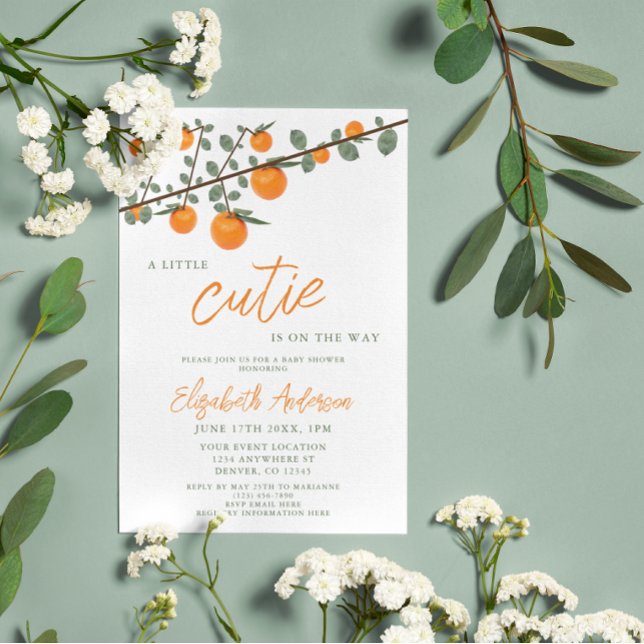 Little Cutie Orange Gender Neutral Baby Shower Invitation (Creator Uploaded)