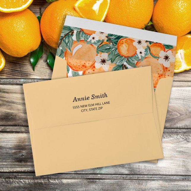 Little Cutie Orange Green Boy Girl Baby Shower  Envelope (Creator Uploaded)