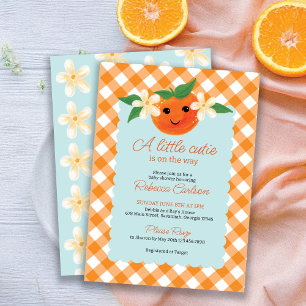 Little Cutie Orange Neutral Baby Shower Invitation