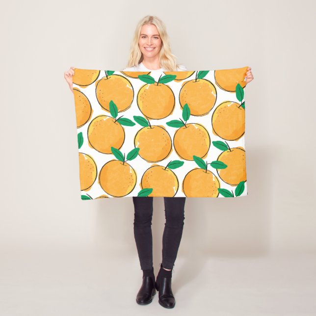 Little Cutie Orange Pattern Baby Blanket (In Situ)