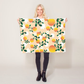 Little Cutie Orange Pattern Fleece Blanket