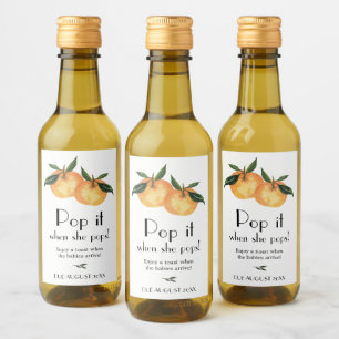 Little Cutie Orange Pop it when she Pops Twins Wine Label