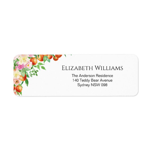 Little Cutie orange return address label (Front)