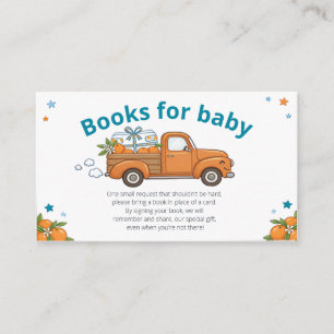 Little Cutie Orange Vintage Truck Books for Baby Enclosure Card