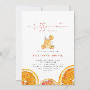Little Cutie Oranges Girl Baby Shower  Invitation
