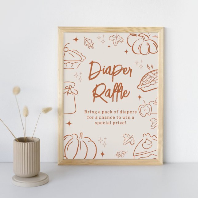 Little Cutie Pie Baby Shower Diaper Raffle Sign (Little Cutie Pie Baby Shower Diaper Raffle Sign)