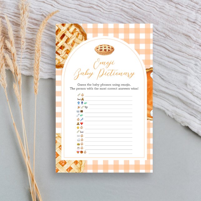 Little Cutie Pie Baby Shower Emoji Pictionary Game (Little Cutie Pie Gingham Baby Shower Game)
