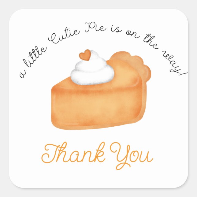 Little Cutie Pie Baby Shower stickers (Front)