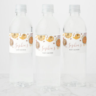 Little Cutie Pie Baby Shower Water Bottle Label