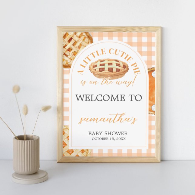 Little Cutie Pie Baby Shower Welcome Sign (Little Cutie Pie Fall Baby Shower Welcome Sign)