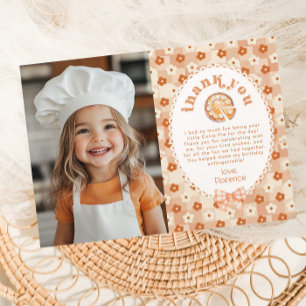 Little Cutie Pie Birthday Photo Thank you card