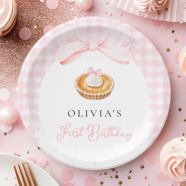 Little Cutie Pie Coquette First Birthday Paper Plate (Creator Uploaded)