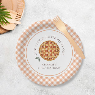 Little Cutie Pie Fall 1st Birthday Paper Plate