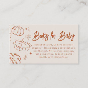 Little Cutie Pie Fall Baby Shower Books for Baby Enclosure Card