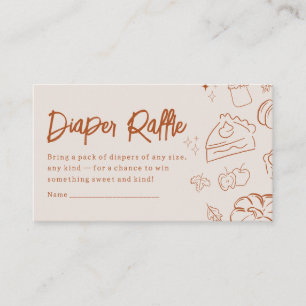 Little Cutie Pie Fall Baby Shower Diaper Raffle Enclosure Card