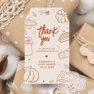 Little Cutie Pie Fall Baby Shower Favour Tags