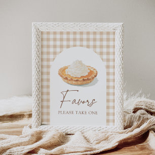 Little Cutie Pie Fall Baby Shower Favours Sign