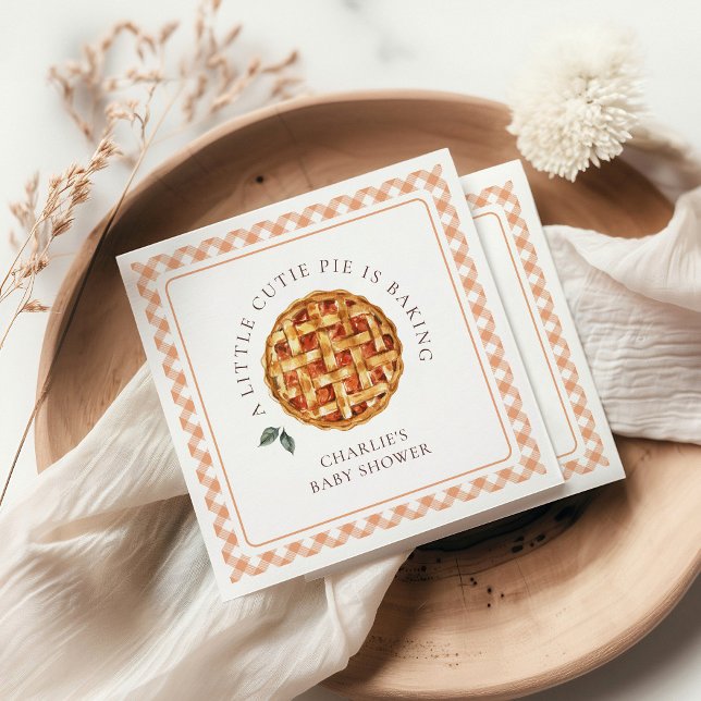 Little Cutie Pie Fall Baby Shower Napkin (Creator Uploaded)