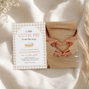Little Cutie Pie Fall Baby Shower Photo Invitation