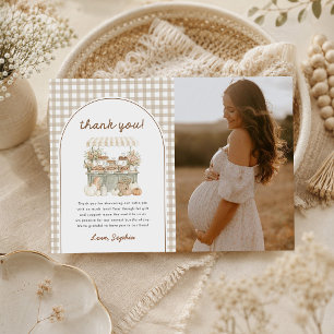 Little Cutie Pie Fall Baby Shower Photo Thank You Card