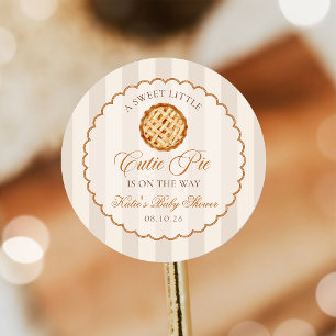 Little Cutie Pie Fall Baby Shower Sticker