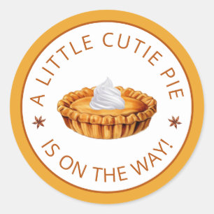 Little Cutie Pie Fall Baby Shower Sticker