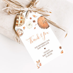 Little Cutie Pie Fall Pumpkin Baby Favour Tags