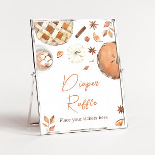 Little Cutie Pie Fall Pumpkin Diaper Raffle Sign