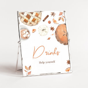 Little Cutie Pie Fall Pumpkin Drinks Sign