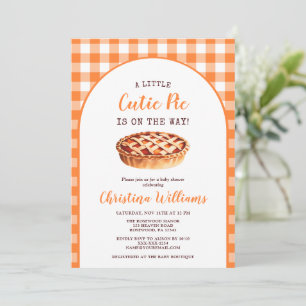 Little Cutie Pie Fall Pumpkin Pie Baby Shower Invitation