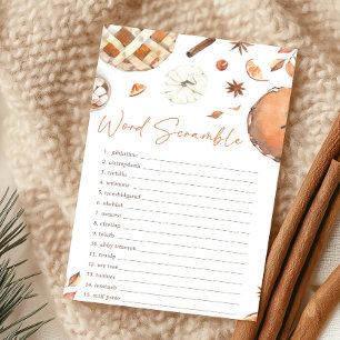 Little Cutie Pie Fall Pumpkin Word Scramble Game