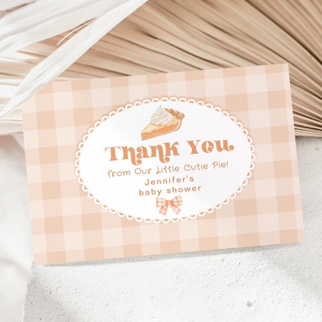 Little cutie Pie gender neutral baby shower Thank You Card (Creator Uploaded)