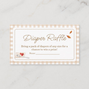 Little Cutie Pie Gingham Baby Shower Diaper Raffle Enclosure Card