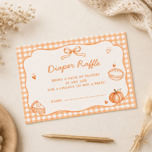 Little Cutie Pie Gingham Baby Shower Diaper Raffle Enclosure Card