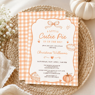 Little Cutie Pie Gingham Baby Shower Invitation