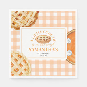 Little Cutie Pie Gingham Baby Shower Napkin