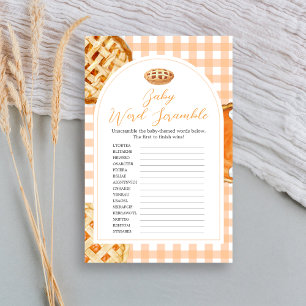 Little Cutie Pie Gingham Baby Shower Scramble Game