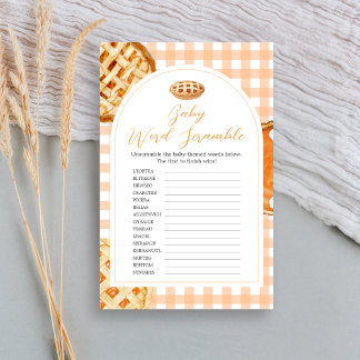 Little Cutie Pie Gingham Baby Shower Scramble Game